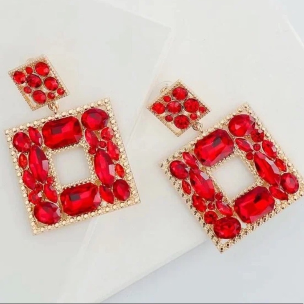 Red Alert Earrings - Picture 2 of 2